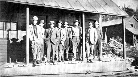 photo of Seagrave and other managers at Kennecott Mine