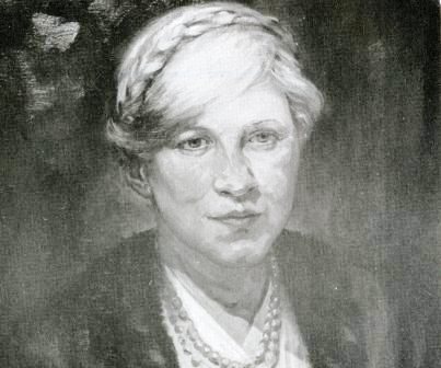 Painted portrait of Eleanor Reed by Claire Taylor, circa 1928.  Photo from the Mineral Industry Research Laboratory files.