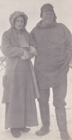 Photo of Nicholas and Evinda Tweet at their home in Teller, Alaska, circa 1919.  Photo from the Tweet family collection.